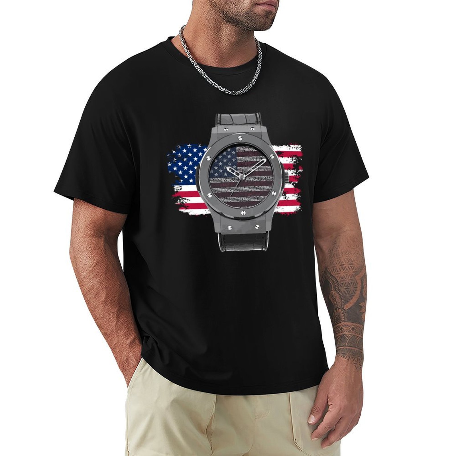 Luxury Watch Drawing - T-shirt décontracté Halloween avec dessin de