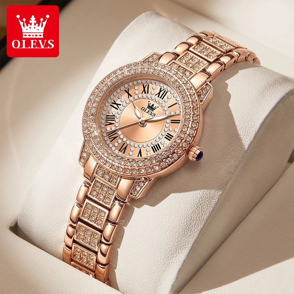 Luxury Watch Girl - OLEVS 9943 luxe tout diamant montre