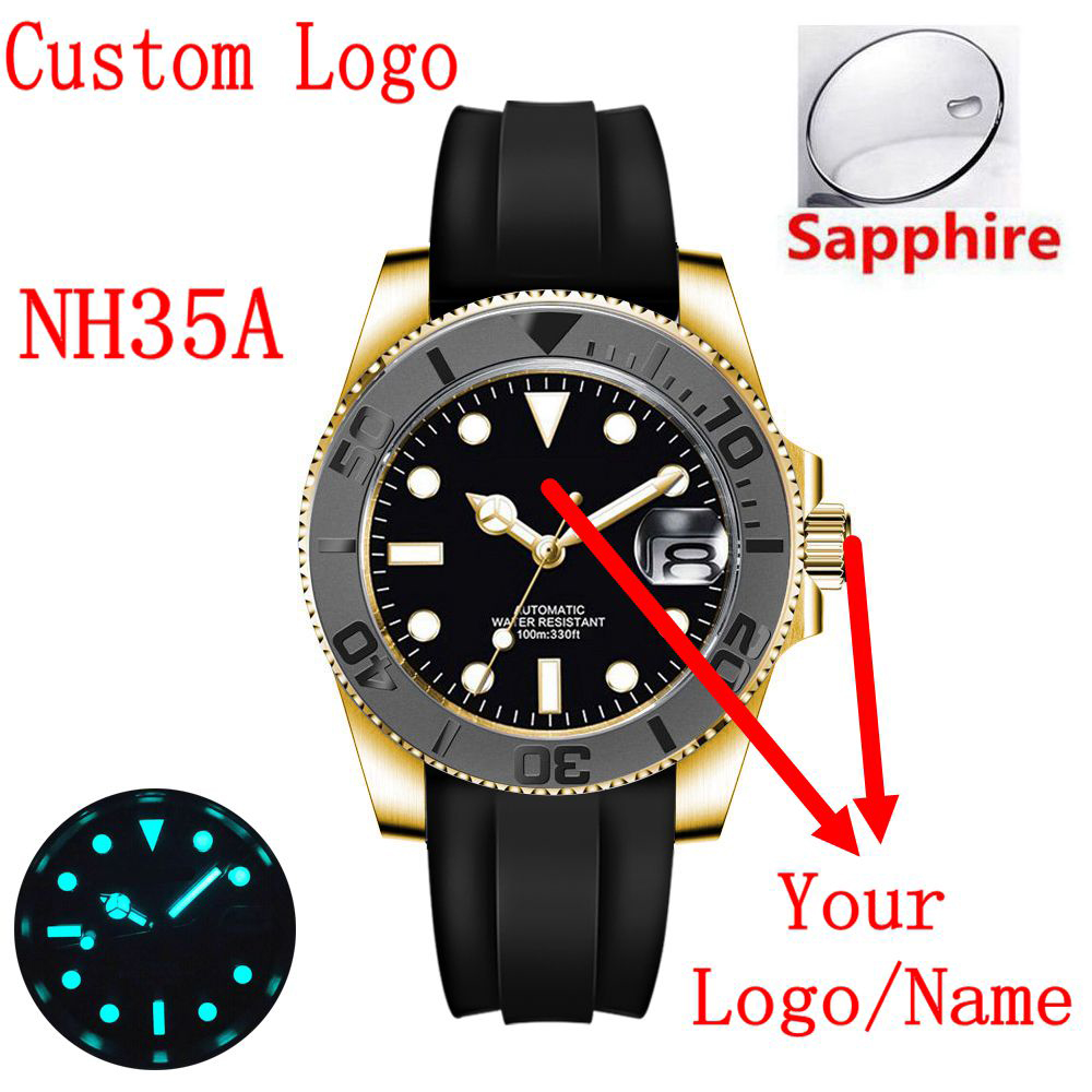 Luxury Watch Logos - Logo personnalisé 40mLuxury NH35/Miyota montre-bracelet mécanique