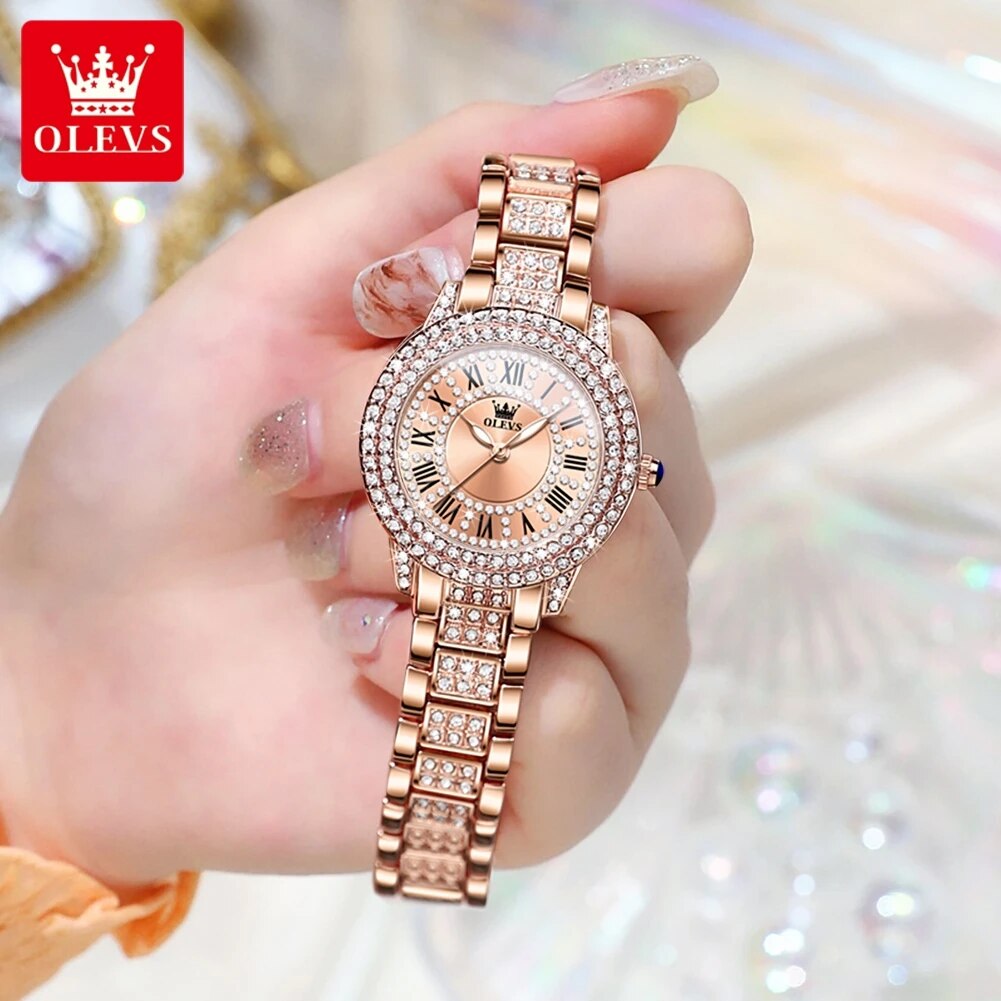 OLEVS 9943 luxe tout diamant m - Luxury Watch Girl avis et prix