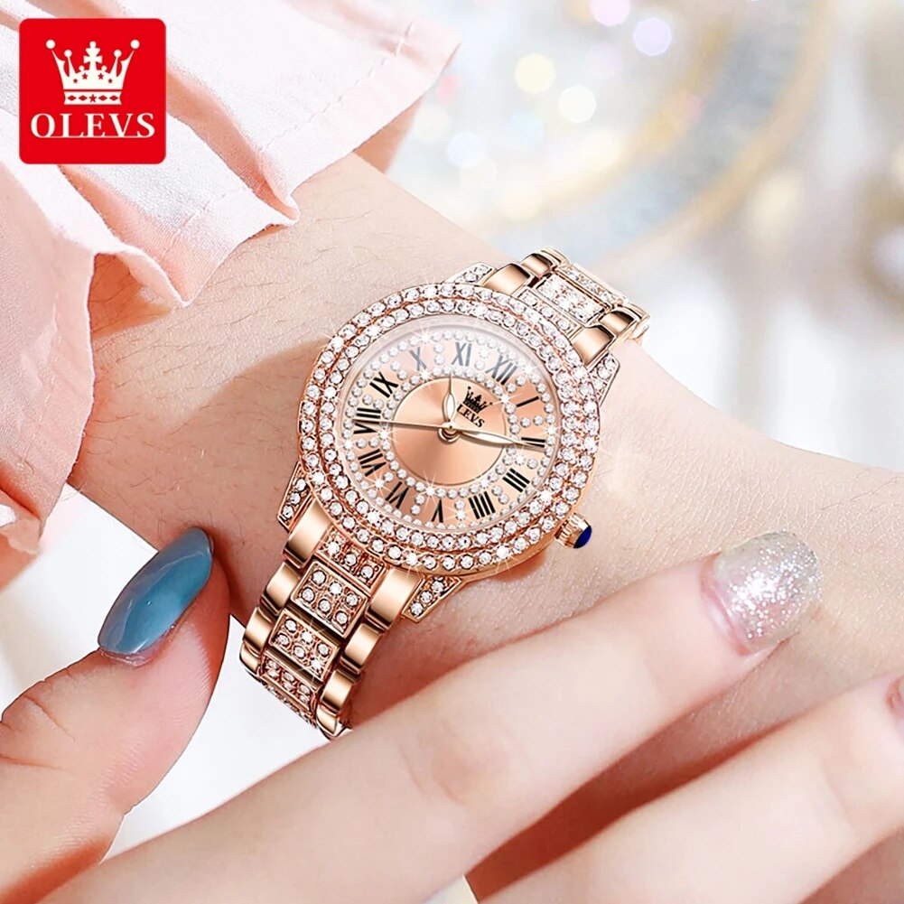 OLEVS 9943 luxe tout diamant m - Luxury Watch Girl avis et prix