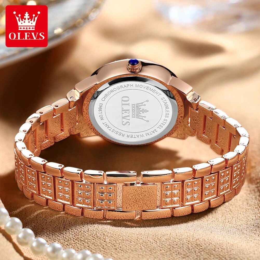 OLEVS 9943 luxe tout diamant m - Luxury Watch Girl avis et prix