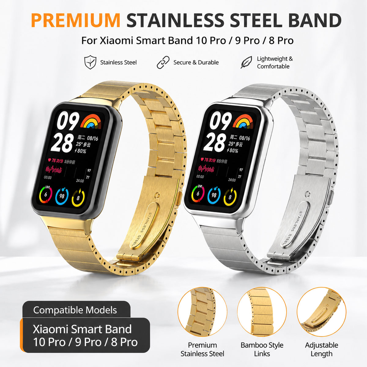 Bracelet en acier inoxydable d - Xiaomi Luxury Watch avis et prix