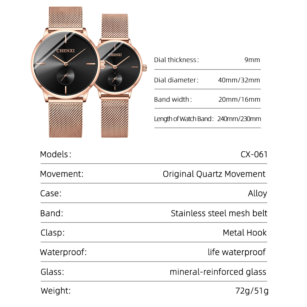 CHENXI luxe étanche hommes fem - Luxury Watch Price avis et prix