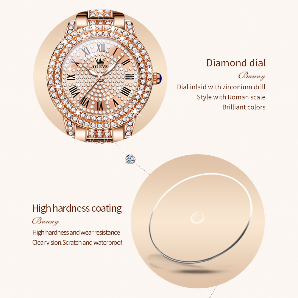 OLEVS 9943 luxe tout diamant m - Luxury Watch Girl avis et prix