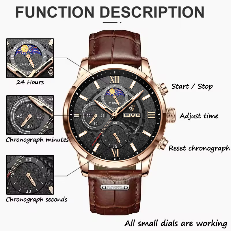 Montres pour hommes LIGE Top m - Luxury Watch Name avis et prix